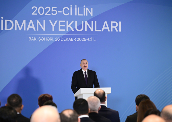 Prezident İlham Əliyev 2025-ci ilin idman yekunlarına həsr olunan mərasimdə iştirak edib 